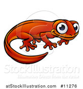 Vector Illustration of a Cartoon Happy Newt by AtStockIllustration