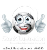 Vector Illustration of a Cartoon Happy Soccer Ball Mascot Giving Two Thumbs up by AtStockIllustration