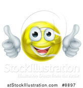 Vector Illustration of a Cartoon Happy Tennis Ball Character Giving Two Thumbs up by AtStockIllustration