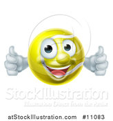 Vector Illustration of a Cartoon Happy Tennis Ball Mascot Character Giving Two Thumbs up by AtStockIllustration