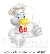 Vector Illustration of a Cartoon Happy White Chef Chicken Giving a Thumb up by AtStockIllustration