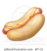 Vector Illustration of a Cartoon Hot Dog with Mustard by AtStockIllustration