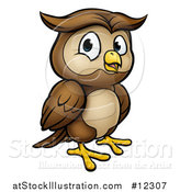 Vector Illustration of a Cartoon Owl Mascot by AtStockIllustration