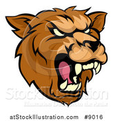 Vector Illustration of a Cartoon Roaring Grizzly Bear Mascot Head by AtStockIllustration