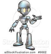 Vector Illustration of a Cartoon Robot Presenting by AtStockIllustration