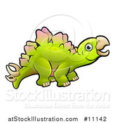 Vector Illustration of a Cartoon Stegosaurus Dino by AtStockIllustration