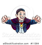 Vector Illustration of a Cartoon Vampire Reaching out with His Hands by AtStockIllustration