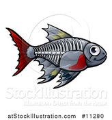 Vector Illustration of a Cartoon X-ray Tetra Freshwater Fish by AtStockIllustration