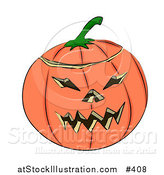 Vector Illustration of a Carved Halloween Jack O Lantern Pumpkin by AtStockIllustration