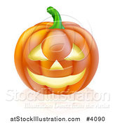Vector Illustration of a Carved Halloween Jackolantern Pumpkin with a Smile by AtStockIllustration