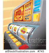 Vector Illustration of a Casino Slot Machine in Las Vegas by AtStockIllustration