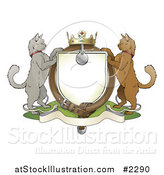 Vector Illustration of a Cat Coat of Arms Shield by AtStockIllustration