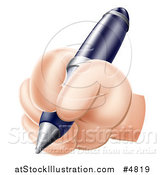 Vector Illustration of a Caucasian Hand Writing with a Pen by AtStockIllustration