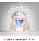 Vector Illustration of a Change over Open Doors with Light by AtStockIllustration