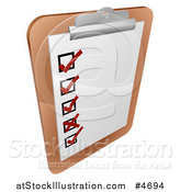 Vector Illustration of a Check List on a Clipboard by AtStockIllustration