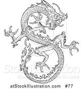 Vector Illustration of a Chinese Dragon - Outlined Version by AtStockIllustration