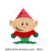 Vector Illustration of a Christmas Elf in a Party Hat by AtStockIllustration