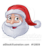 Vector Illustration of a Christmas Santa Claus Face by AtStockIllustration