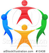 Vector Illustration of a Circle of Colorful People Holding Hands by AtStockIllustration
