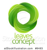 Vector Illustration of a Circle of Green Leaves with Sample Text by AtStockIllustration