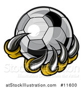 Vector Illustration of a Clawed Creature Holding a Soccer Ball by AtStockIllustration