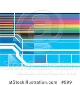 Vector Illustration of a Colorful Rainbow and Blue Background by AtStockIllustration