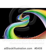 Vector Illustration of a Colorful Ribbon Forming a Heart over Black by AtStockIllustration