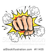 Vector Illustration of a Comic Explosion and Fisted Hand by AtStockIllustration