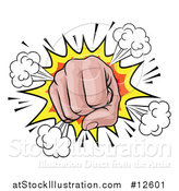 Vector Illustration of a Comic Explosion and Fisted Hand by AtStockIllustration