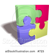 Vector Illustration of a Completed Colorful Jigsaw Puzzle by AtStockIllustration