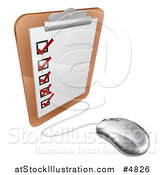 Vector Illustration of a Computer Mouse Connected to a Survey Clipboard by AtStockIllustration