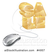 Vector Illustration of a Computer Mouse Connected to Gold SALE by AtStockIllustration