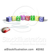 Vector Illustration of a Computer Mouse Connected to Learning Letter Blocks by AtStockIllustration