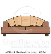 Vector Illustration of a Couch Pillows on a Brown Sofa by AtStockIllustration