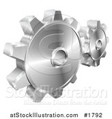 Vector Illustration of a Couple of Shiny Metallic Gear Cog Wheels by AtStockIllustration