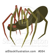 Vector Illustration of a Creepy Brown Spider by AtStockIllustration