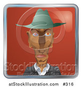 Vector Illustration of a Creepy Man with Twirling Eyes by AtStockIllustration