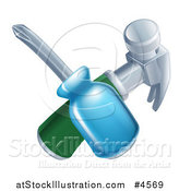 Vector Illustration of a Crossed Screwdriver and Hammer by AtStockIllustration