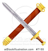 Vector Illustration of a Crossed Sword and Scabbard by AtStockIllustration