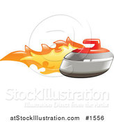 Vector Illustration of a Curling Stone on Fire by AtStockIllustration