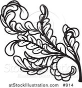 Vector Illustration of a Curly Branch of Leaves and Stems by AtStockIllustration