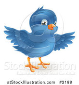 Vector Illustration of a Cute Bluebird with Open Wings by AtStockIllustration