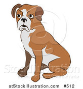 Vector Illustration of a Cute Boxer Dog Sitting by AtStockIllustration