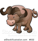 Vector Illustration of a Cute Brown African Buffalo by AtStockIllustration