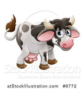 Vector Illustration of a Cute Happy Cow Smiling by AtStockIllustration