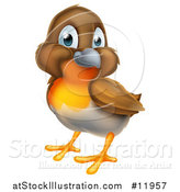 Vector Illustration of a Cute Happy Robin Bird by AtStockIllustration