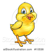 Vector Illustration of a Cute Happy Yellow Cartoon Easter Chick by AtStockIllustration