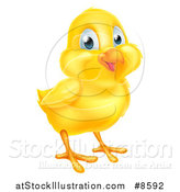 Vector Illustration of a Cute Happy Yellow Easter Chick by AtStockIllustration