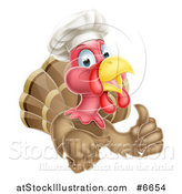 Vector Illustration of a Cute Turkey Bird Chef Giving a Thumb up by AtStockIllustration