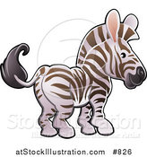 Vector Illustration of a Cute White and Brown Zebra with Pink Ears by AtStockIllustration